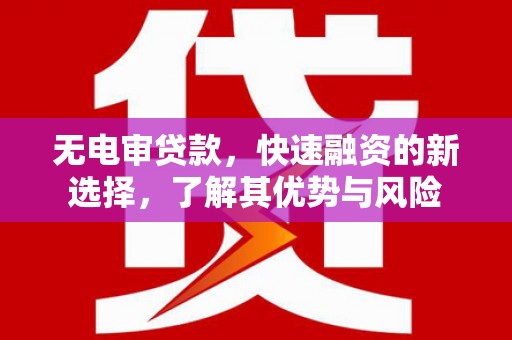 广平无电审贷款，快速融资的新选择，了解其优势与风险