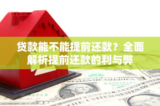 广平贷款能不能提前还款？全面解析提前还款的利与弊