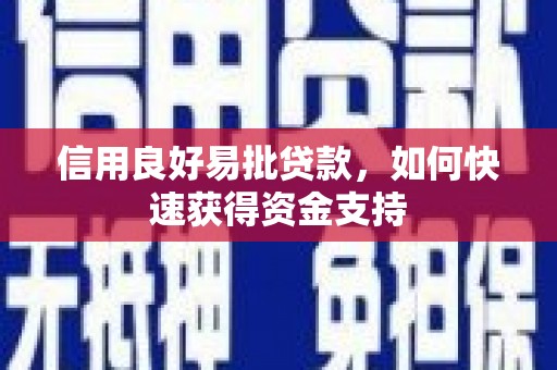 广平信用良好易批贷款，如何快速获得资金支持