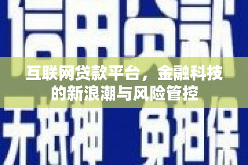 广平互联网贷款平台，金融科技的新浪潮与风险管控