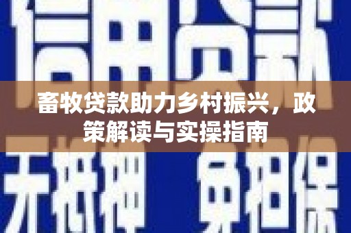 广平畜牧贷款助力乡村振兴，政策解读与实操指南