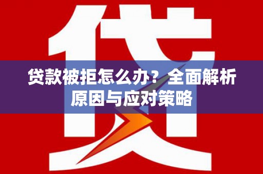 广平贷款被拒怎么办？全面解析原因与应对策略